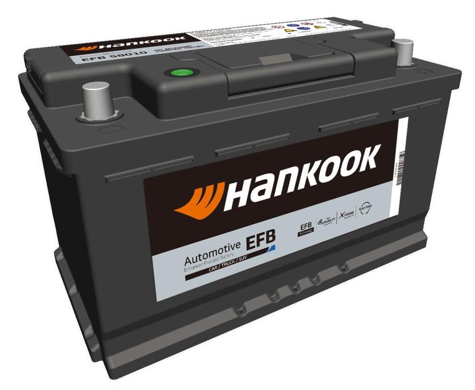 Batterie (de voiture) Hankook 80.0 - ref. EFB 58030